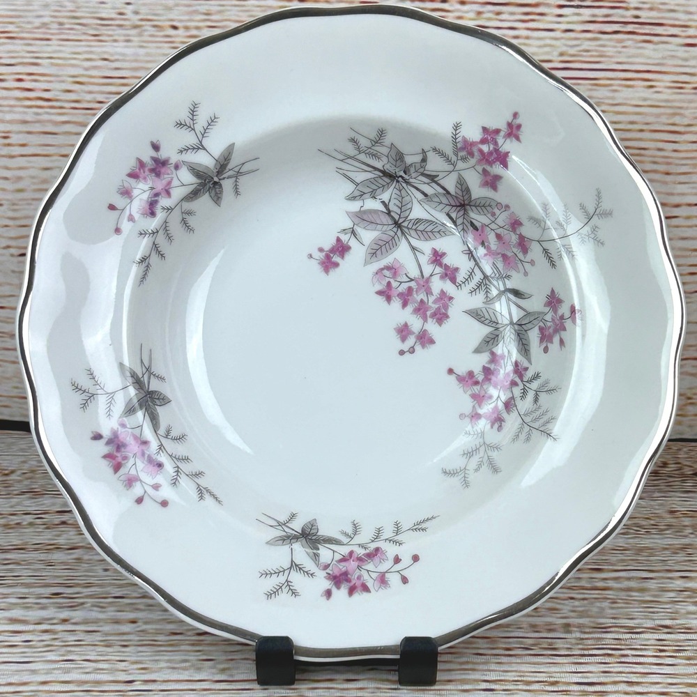 Favolina Karolina Jarolina Poland 3879 Soup Bowl Silver Scalloped‎ Floral 5